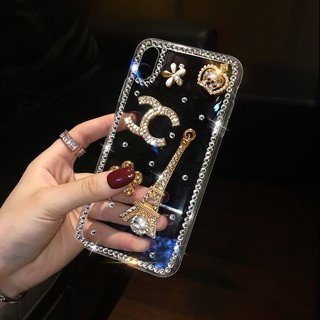 เคสโทรศัพท์มือถือ ลายหอไอเฟล ประดับพลอยเทียม สําหรับ VIVO X90 X80 X70 V29 V27 V25 V23 V23e V21 V20 Pro SE Y27 Y36 Y02 Y16 Y22 Y35 Y15s Y21 Y21s Y33s Y76 Y72 Y30 Y12s Y20 Y20i Y17 V19 V15 V17 Pro