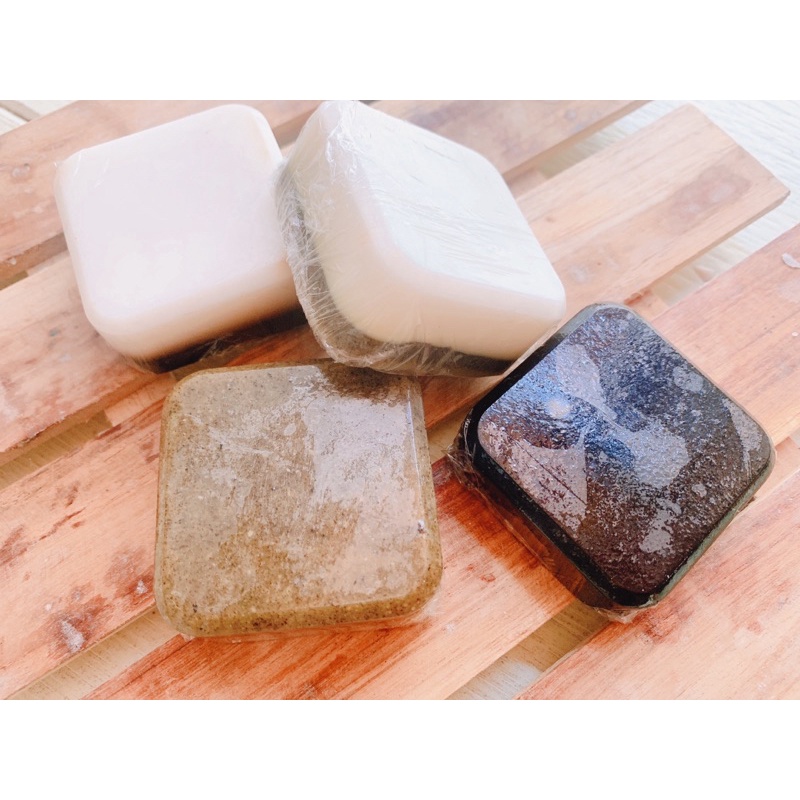 (60g)สบู่นมแพะ กากกาแฟ สครับถั่วเขียว สบุ่กลีเซอรีนธรรมชาติ