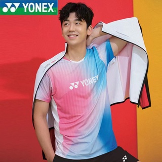 Yonex ใหม่ ชุดเสื้อกีฬาแบดมินตัน แขนสั้น ระบายอากาศ แบบแห้งเร็ว เหมาะกับฤดูร้อน สําหรับผู้ชาย และผู้หญิง