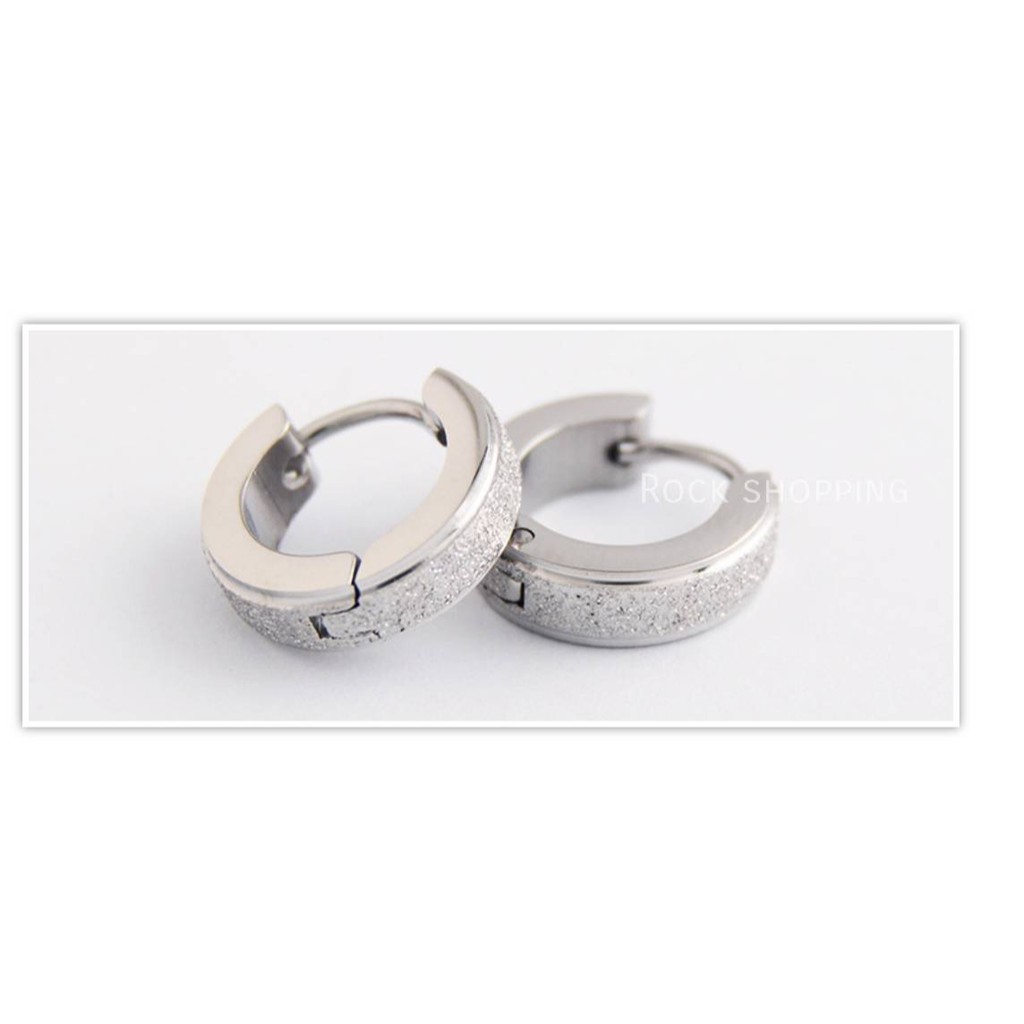 STRSE1 จิวห่วงสแตนเลสพ่นทราย 4*9 mm**วัดความกว้างที่ขอบด้านใน** ราคา 1 คู่ - รูปที่ 2