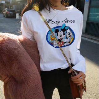 เสื้อยืด ผ้าคอตตอล Mickey  mouse  ทรงOversig