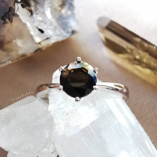 แหวนเงินหินสะเก็ดดาว Tektite Silver925 Ring