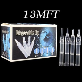 13MFT Tattoo Plastic Tip ปลายกระบอกเข็มสักพลาสติกใช้แล้วทิ้ง (1 กล่อง / 50 ชิ้น) Disposable Tattoo Tips