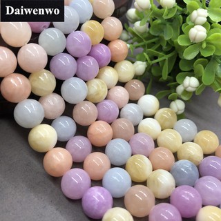 Yellow Jade Beads เหลืองหยกลูกปัด 6-10 มิลลิเมตรรอบธรรมชาติหลวมหินลูกปัดเครื่องประดับ DIY D Ream Catcher