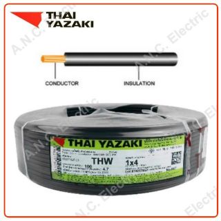 YAZAKI สาย THW 1x4 (IEC 01)  (มีทุกสี)