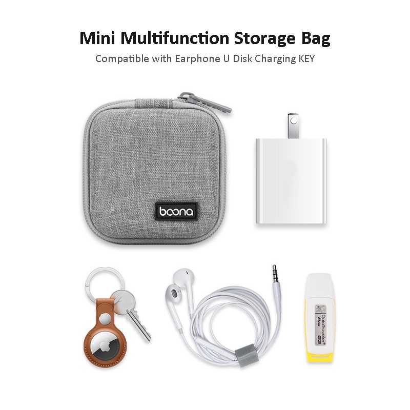 กระเป๋าเคส EVA แบบแข็ง ขนาดเล็ก สําหรับจัดเก็บสายข้อมูล สายชาร์จ กุญแจ อุปกรณ์อิเล็กทรอนิกส์ - รูปที่ 4