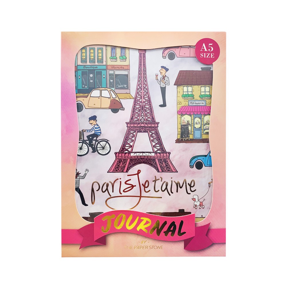 A5 NOTEBOOK JOURNAL with Lines สําหรับวางแผนรายเดือนรายสัปดาห์ประจําวัน - Journal - Paris Jetaime