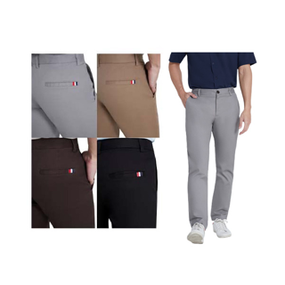 กางเกงชิโน่ ทรงกระบอกเล็ก ธง 3 สี Slim Fit รุ่น LONDON CHINO PANTS RALPH T OFFICIAL กางเกงขายาวผู้ชาย กางเกงชิโน่ผู้ชาย