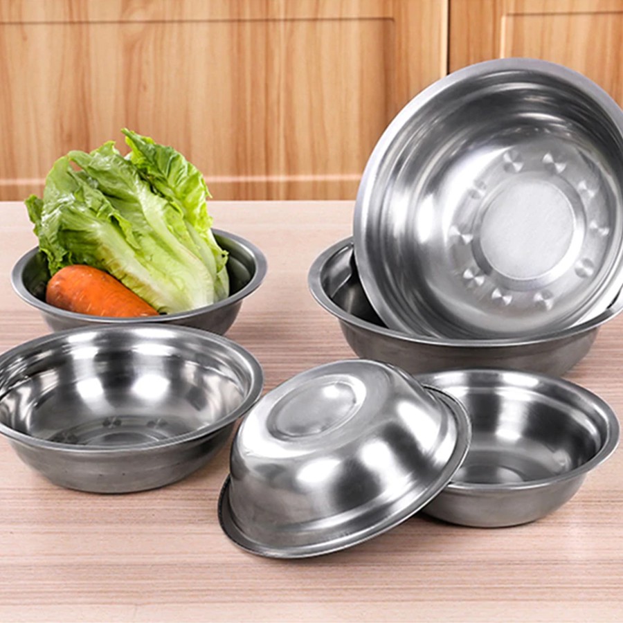 ชามสแตนเลส กะมังสแตนเลส ชามผสม กะละมังล้างผัก อย่างหนาสแตนเลสแท้ soup basin Nana natural