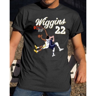 ผ้าฝ้ายแท้เสื้อยืด พิมพ์ลาย Golden State Warriors Andrew Wiggins Dunk NBA สไตล์วินเทจ สําหรับผู้ชายS-4XL