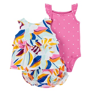 Carters Dress+Bodysuit+Pant 3Pcmulti L8 คาร์เตอร์เสื้อผ้าชุดเซทกระโปรง+บอดี้สูท