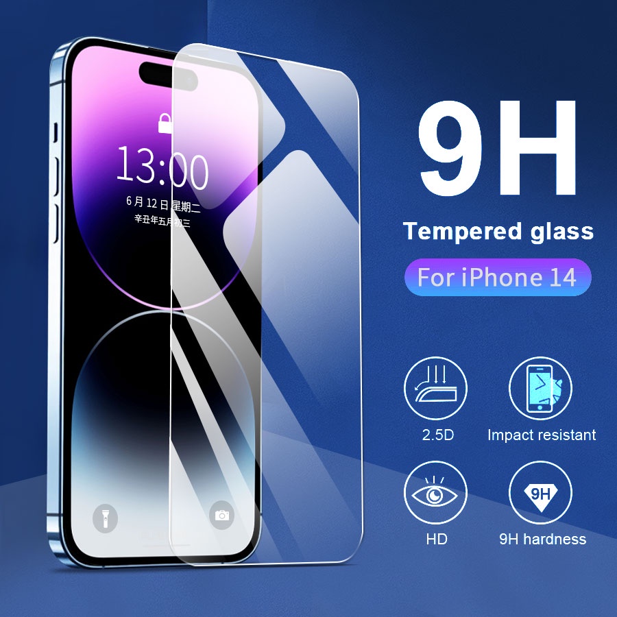 กระจกนิรภัย กันรอยหน้าจอ สำหรับ คุณภาพสูง for iPhone 17 Air 16 15 11 12 13 14 Pro XS Max Mini XR X 6 S 7 8 Plus SE