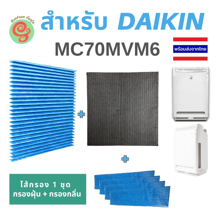 แผ่นกรองอากาศผนังจีบ เครื่องฟอกอากาศ DAIKIN รุ่น MC70MVM6 Photocatalystic KAC017A4E และ Deodorizing 