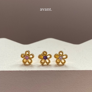 [10.10 ลดอีก 25% โค้ด 10FSWWT] Avantgarde🌸 mini blossom stud earrings (brass)