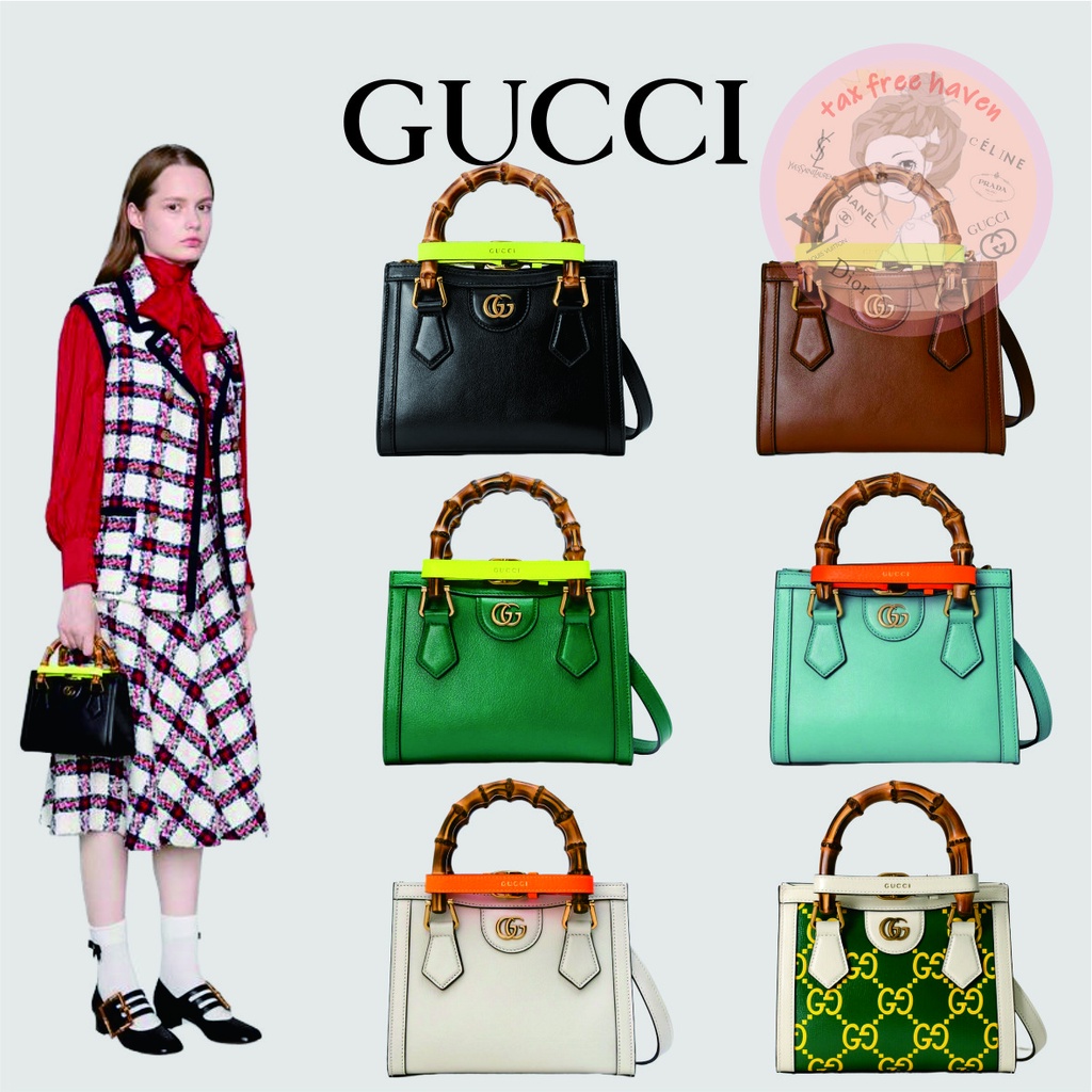 Shopee ลดกระหน่ำ 🔥ของแท้ 100% 🎁Gucci Brand New Gucci Diana Bamboo Mini Tote Bag