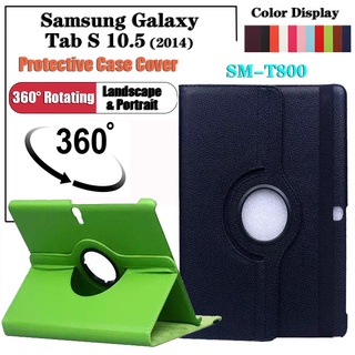 เคสแท็บเล็ต ป้องกันรอย 360 องศา สําหรับ Samsung Galaxy Tab S 10.5 (2014) SM-T800 T800° เคสหนัง แบบฝาพับ หมุนได้ สําหรับ Folio