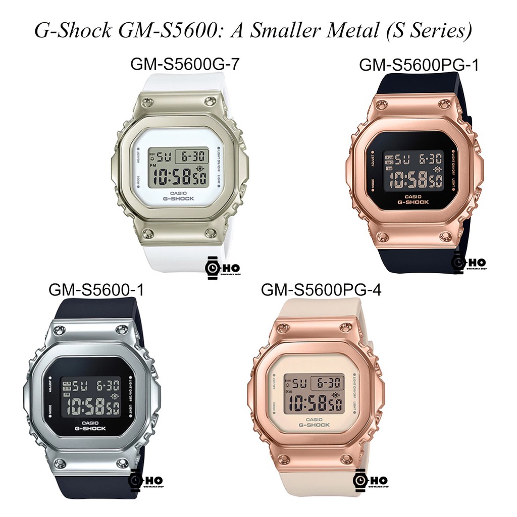 นาฬิกา Casio G-Shock Mini  GM-S5600 Series 1ปี สำหรับผู้หญิง รุ่น GM-S5600-1,GM-S5600G-1,GM-S5600PG-1,GM-S5600PG-4