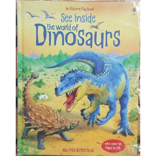 See inside the world of Dinosaurs เหมาะสำหรับ 6 ขวบ+  Board book กระดาษแข็งทุกหน้า with flaps