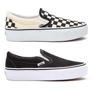 Vans รองเท้าผ้าใบ Classic Slip-On Platform / Classic Slip-On Checkerboard Platform ลิขสิทธิ์แท้ (2แบบ)