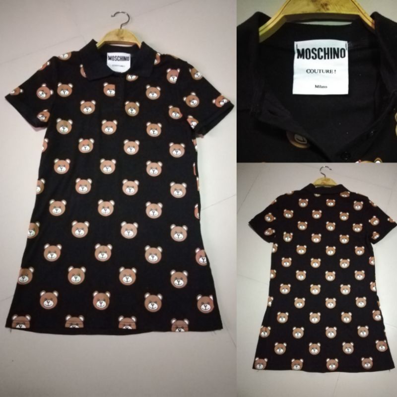 เดรสคอปก(จาก390❌)​ลายหน้าหมีmcnพื้นดำ..ชุดนี้เป็นสินค้างานคุณภาพเนื้อเด้งๆ​COTTON​ผสมสินค้าคุณภาพดี​