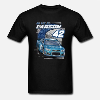 เสื้อยืดผ้าฝ้าย เสื้อยืด คอกลม พิมพ์ลาย Kyle Larson 42 Credit One Spoiler เหมาะกับของขวัญวันเกิด แฟชั่นสําหรับผู้ชาย