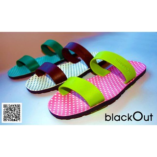 uptoyoubyblackout  รองเท้าแตะแบบสวมลายจุด สีเขียวเข้ม แดง เขียวอ่อน รุ่น022