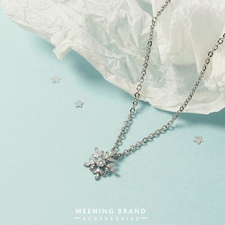 MeeningBrand❀สร้อยคอเงิน SNOWFLAKE DIAMOND [02-0014]