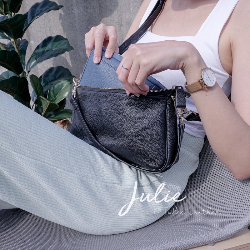 DTALES Julie กระเป๋าหนังแท้ 2สาย เรียบง่าย แมทช์ได้ทุกลุค ยิ่งใช้ยิ่งนิ่ม กระเป๋าสะพาย