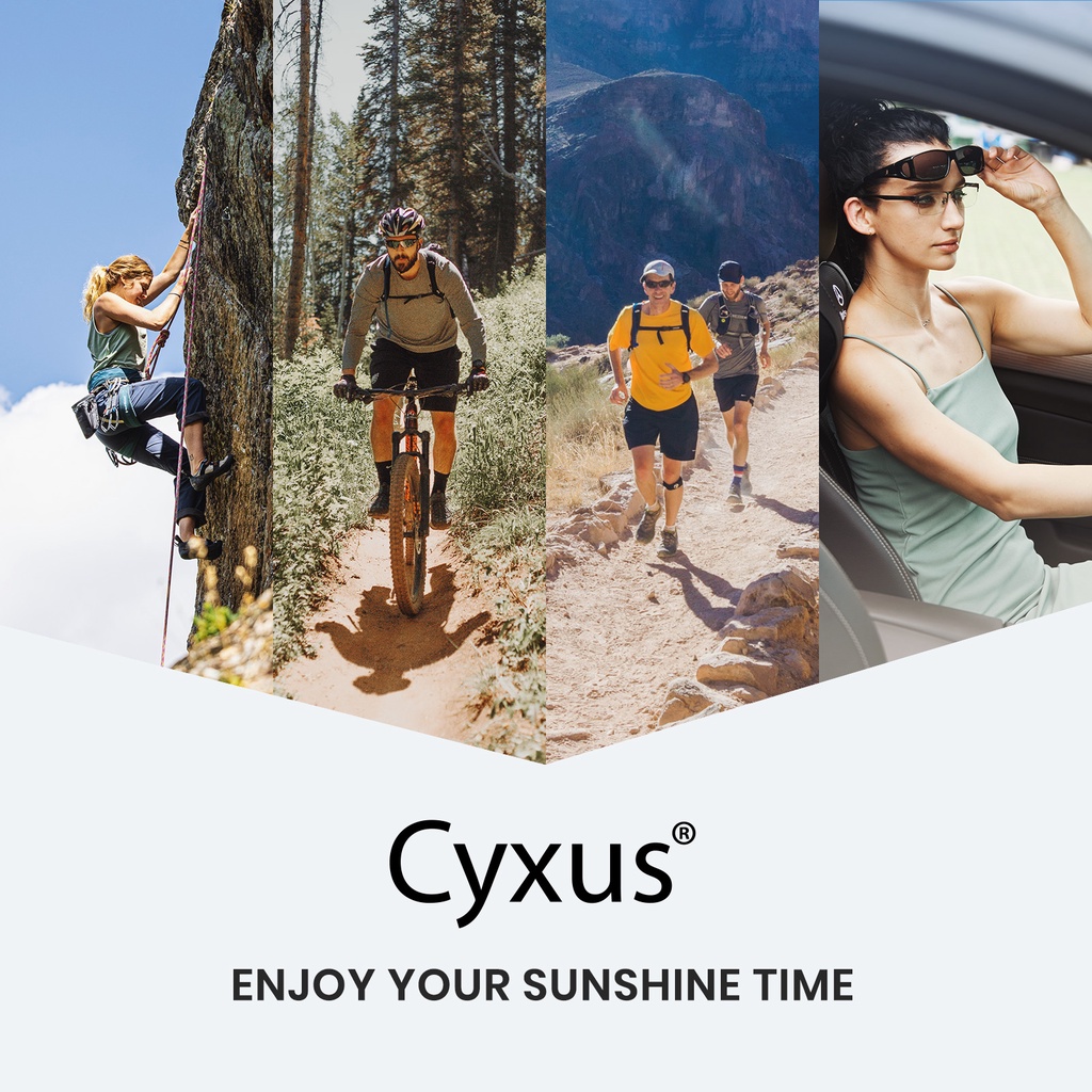 Cyxus แว่นตากันแดด เลนส์โพลาไรซ์ UV400 100% ป้องกัน UV400 สําหรับผู้ชาย ผู้หญิง เหมาะกับการขับขี่ เล่นกีฬา ทุกเพศ 1304
