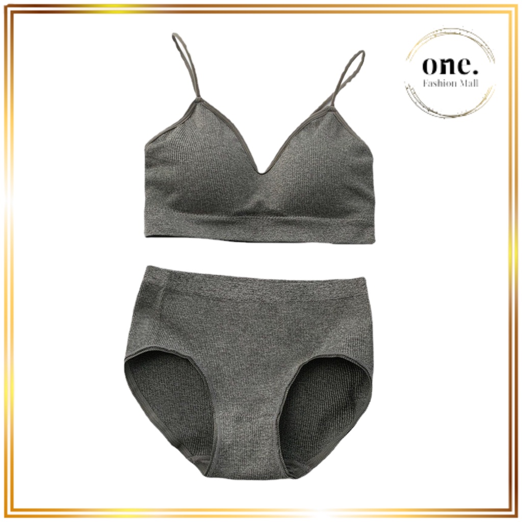 ข้อเสนอจํากัด!! ONEFASHIONMALL BR076 Bra Set BH+CD Women 1 Set ชุดชั้นใน BH Foam Pants