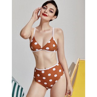 Size S New bikini polka dot set เอวสูง พร้อมส่ง