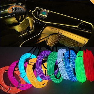 Hot 1 m/2 m/3 m/5 m Neon LED ภายในรถแถบแสงอัตโนมัติ LED Strip Garland EL ลวดเชือกรถโคมไฟตกแต่งหลอดยืดหยุ่น