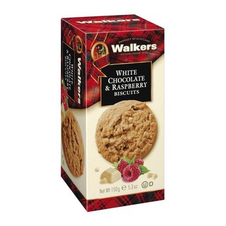 Walkers White Chocolate &amp; Raspberry Biscuits บิสกิตไวท์ช็อกโกแลตและราสเบอรี่ นำเข้าจากสก็อตแลนด์ ขนาด 150 กรัม