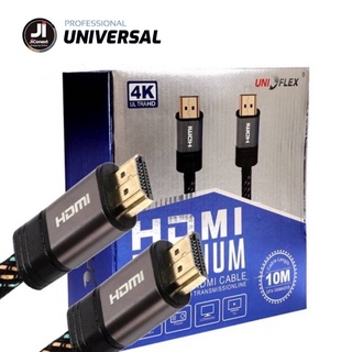 HDMI JiConext สายถัก HDMI 10 เมตร V. 2.0 UNIFLEX  อินเตอร์เฟซมัลติมีเดียความละเอียดสูง ความละเอียด 4K Ultra HD