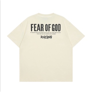 ღღพร้อมส่งღღ ใหม่ เสื้อยืดแขนสั้นลําลอง คอกลม พิมพ์ลายตัวอักษร FEAR OF GOD ทรงหลวม สําหรับผู้ชาย และผู้หญิง