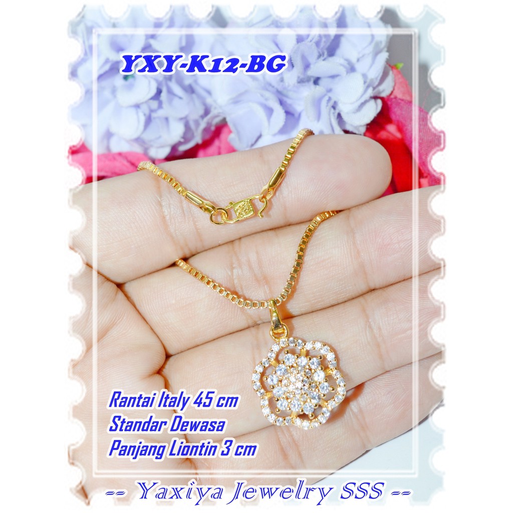 YXY-K12-BG สร้อยคอชุบทอง 18K พร้อมแหวนหุ้มทอง Yaxiya ดั้งเดิม