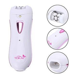 Tokai ครื่องกำจัดขนสุภาพสตรี แบบพกพาไร้สาย TK-290R สีขาว-ชมพู