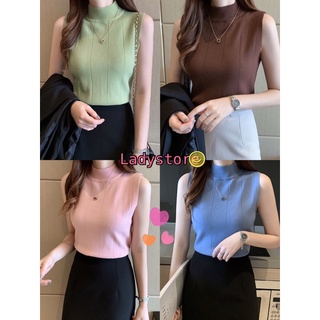 💓พร้อมส่ง💓เสื้อไหมพรมแขนกุดเสื้อไหมพรมคอปีนไหมพรมเนื้อผ้านิ่ม