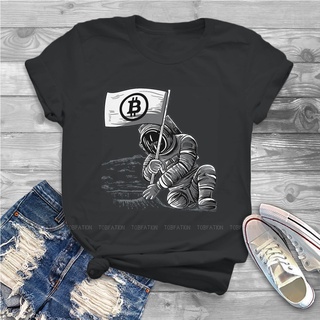 [S-5XL] เสื้อยืด ผ้าฝ้าย พิมพ์ลายกราฟฟิค Bitcoin BTC Miner สไตล์วินเทจ สําหรับผู้หญิง