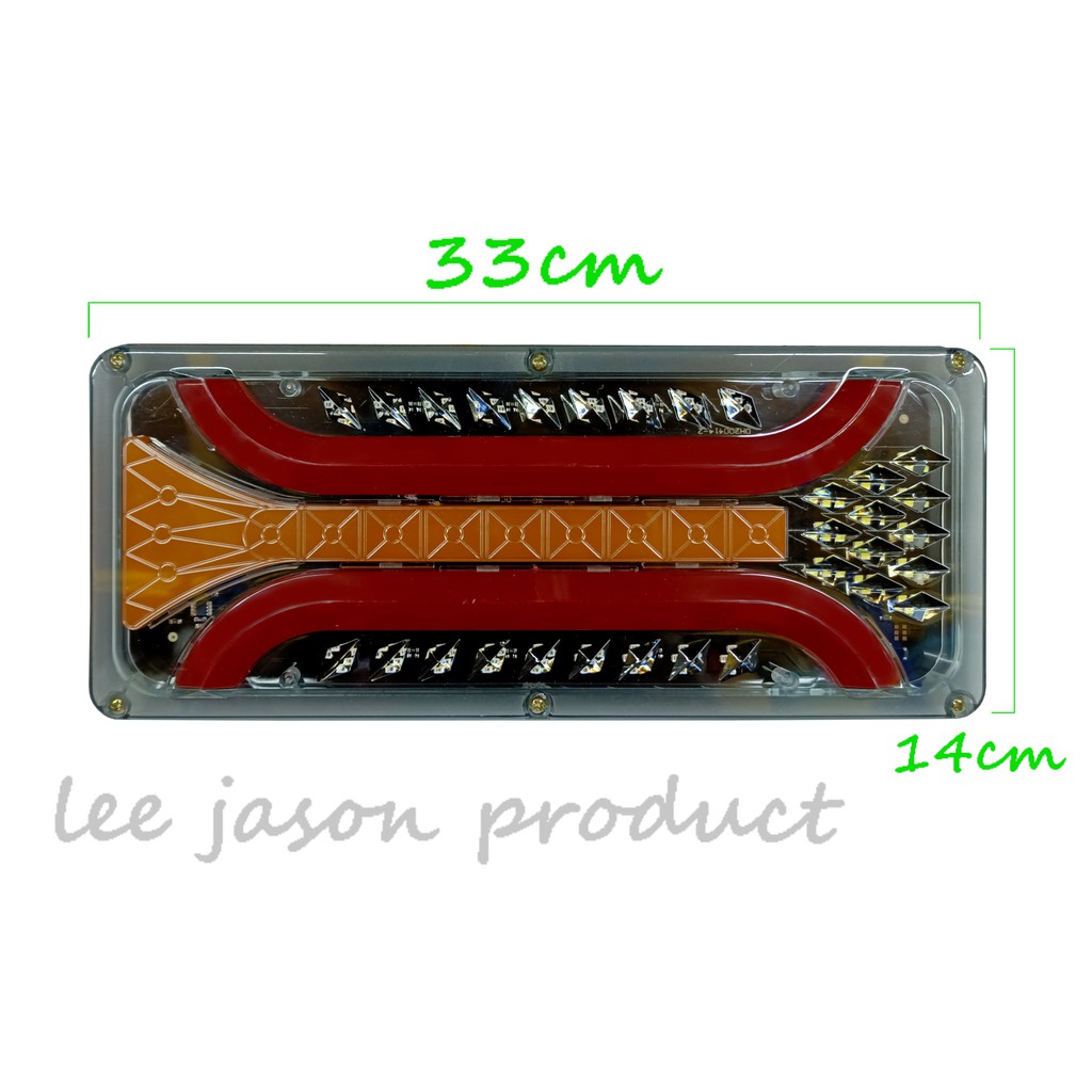 J101S04 สําหรับรถบรรทุกธรรมดาทั้งหมด ( 24V ) 14CM X 33CM LED TAIL LAMP TAIL LIGHT LAMPU BELAKANG 1PA