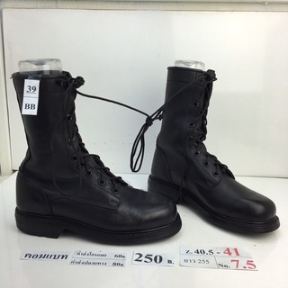 รองเท้าคอมแบท Combat shoes หนังสีดำ สภาพดี ทรงสวย มือสอง คัดเกรด ของนอก เกาหลี