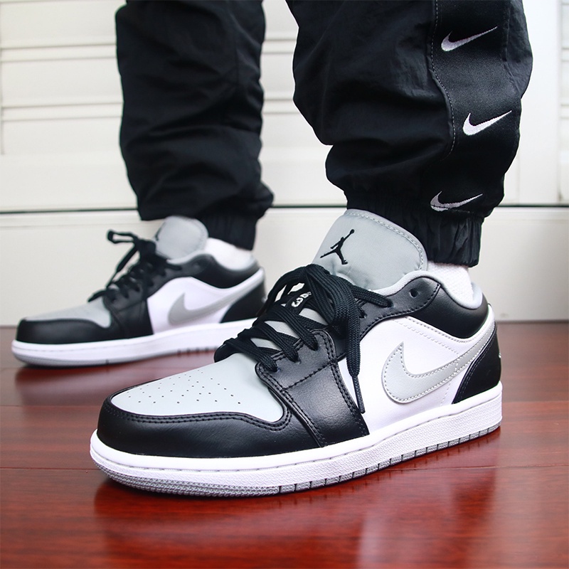 ☈☋□nike Air Jordan 1 Low Black/Light Grey-White Basketball Shoes 553558 Chicago | Shopee Thailand