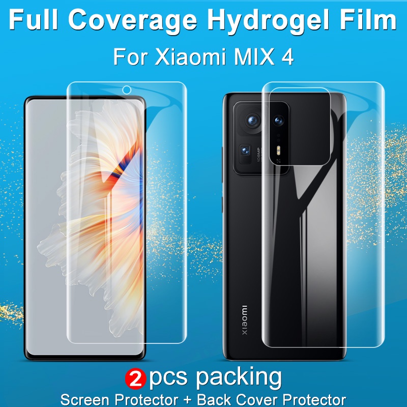 Imak สําหรับ Xiaomi Mi Mix 4 ตัวป้องกันหน้าจอแบบเต็ม Xiomi Mi Mix4 ฟิล์มไฮโดรเจลด้านหลังแบบใสแบบนุ่ม