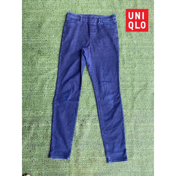 Uniqlo Heattech กางเกงยีนส์ยืด ทรง Skinny Sz.M. สียีนส์เข้ม