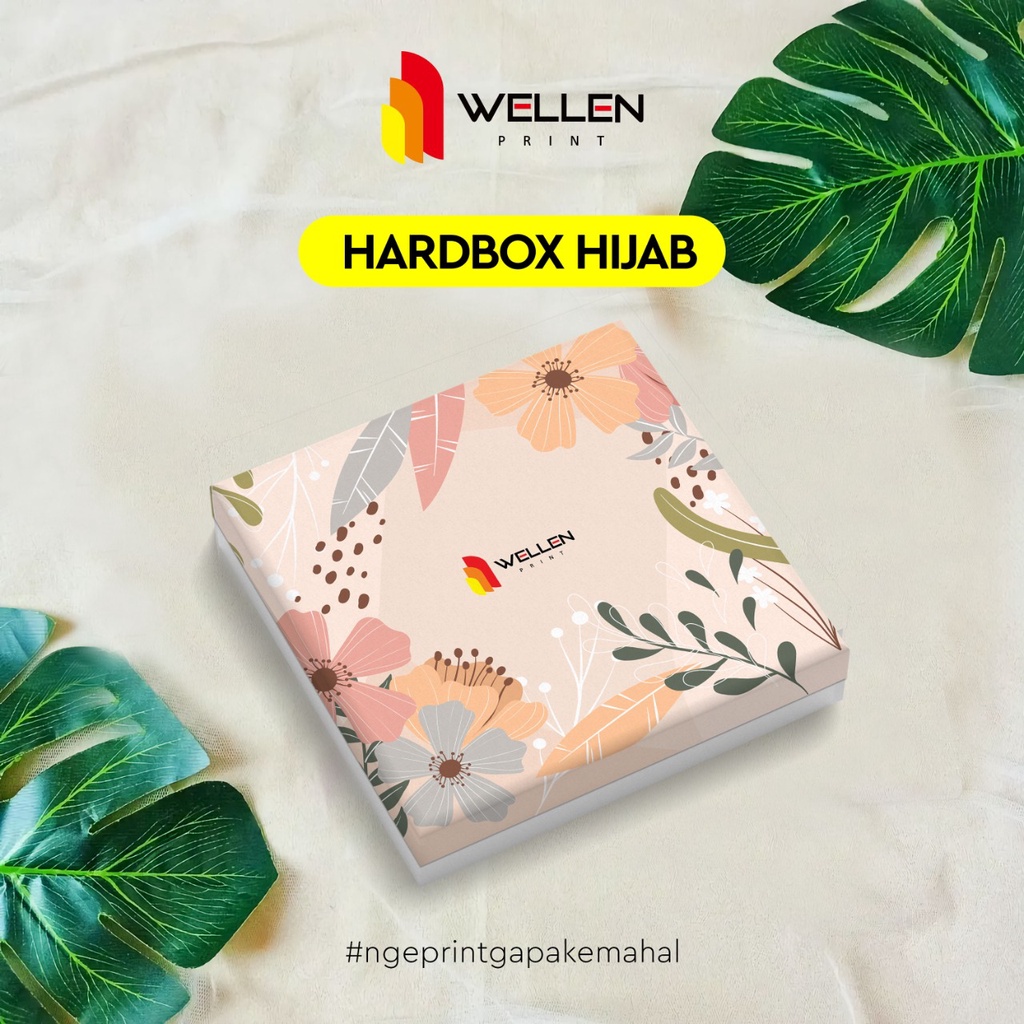 WELLEN PRINT - Hardbox Packaging Hijab Custom Print Name Design / Print Exclusive Hijab Hampers Boxe