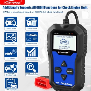 Konnwei KW350 OBD2 เครื่องสแกนเนอร์วินิจฉัยรถยนต์ VAG VW Audi ABS รีเซ็ตถุงลมนิรภัย บริการน้ํามัน ไฟ EPB เครื่องมือวิเคราะห์ VAG COM ที่ดีที่สุด