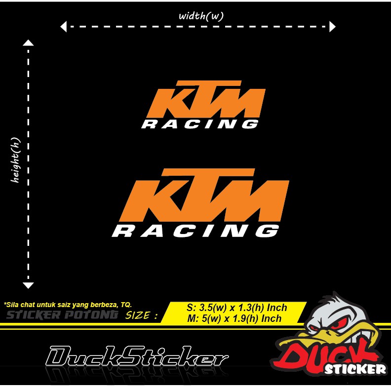 สติ๊กเกอร์ KTM RACING 1 ชิ้น ktm
