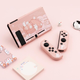 เคสกันกระแทก Tpu ลายกระต่ายสีชมพูสําหรับ Nintendo Switch