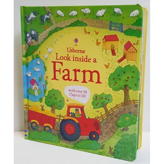 Look Inside a Farm ของแท้ นำเข้าจากประเทศอังกฤษ เหมาะสำหรับ 4 ขวบ+  Board book กระดาษแข็งทุกหน้า with flaps