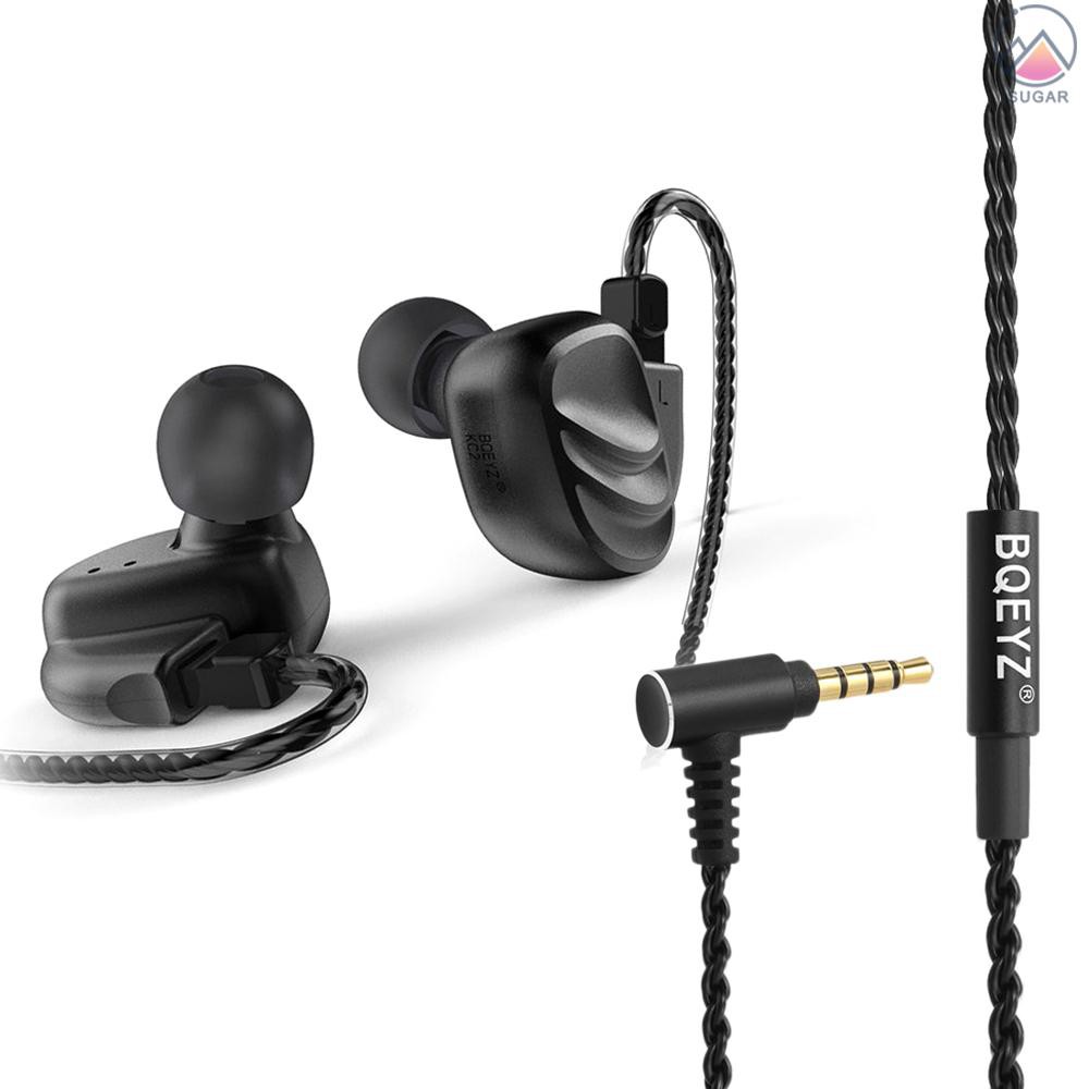 SALEBQEYZ KC2 Wired Inear Headphones DIY Earphones 2BA2DD Hybrid Dynamic HIFI Earbuds Bass
